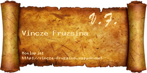 Vincze Fruzsina névjegykártya